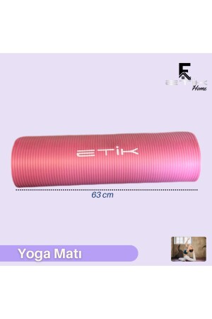 Pembe Yoga Matı 8 mm Taşıma Askılı Yoga Minderi ETK100000 183 x 61 cm var 8 MM Yoga Tek Ebat - 2