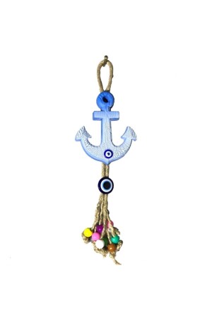 Pendel – Anker-Wandornament – ​​Anker-Wandornament mit Evil-Eye-Perlen - 1