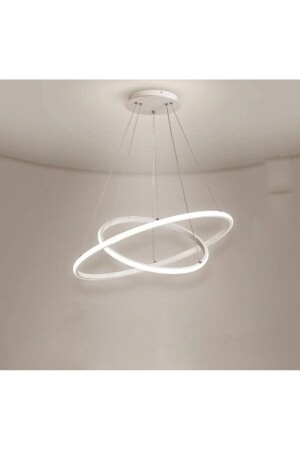 Pendelleuchte, 2 Ringe, LED-Kronleuchter, weißes Gehäuse, weißes Licht, Küche, Wohnzimmer, mrv005 - 2