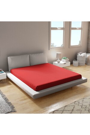 Penye Lastikli Çarşaf %100 Pamuk Tek Çift Battal Boy 100*200cm Bordo Renk - Biocotton