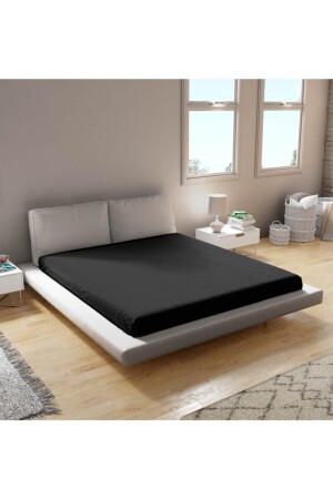 Penye Lastikli Çarşaf %100 Pamuk Tek Çift Battal Boy Siyah Renk ? - Biocotton