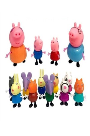 Peppa Pig Action Figure - Domuz Peppa Ailesi Aksion Figür Tam Set 14'lü PeppaPig14lü - 3