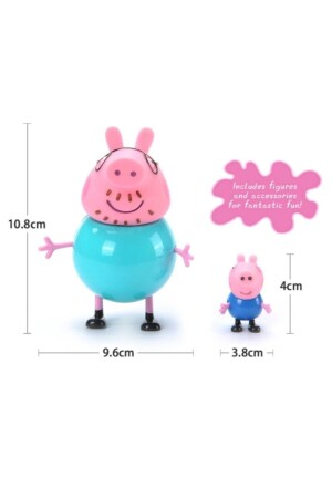 Peppa Pig Action Figure - Domuz Peppa Ailesi Aksion Figür Tam Set - 4