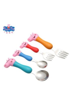 Peppa Pig Kinder-Gabel-Löffel-Set 4-teilig Original Edelstahl - 1