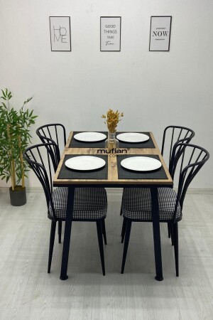 PERLA 70 x 110 cm Esstisch-Set mit Metallbeinen aus Kiefernholz, Küchentisch-Set, Balkontisch-Set MUF-YMT-PERLA-70110 - 2