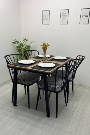 PERLA 70 x 110 cm Esstisch-Set mit Metallbeinen aus Kiefernholz, Küchentisch-Set, Balkontisch-Set MUF-YMT-PERLA-70110 - 3