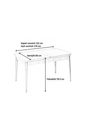 Perla Gestreifter Walnuss-Esstisch, Küchentisch, ausziehbares Tischset mit 6 Stühlen, offen, Cappucino gestreift-1 - 6