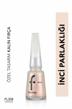 Perlmuttglänzender Nagellack (WEISS) – Perlmuttfarbener Nagellack – Pl308 Snow Glam – 8682536035446 - 1