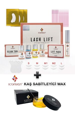 مجموعة رفع الشعر والشعر - Perm - Lash Lift Full Set و Shaper Eyebrow - Fixative Wax - Iconsign Lash Lift