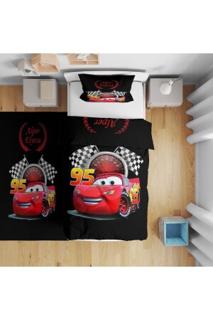 Personalisierbar – Einzelbettbezug-Set mit Lightning McQueen-Muster - 2