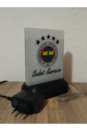 Personalisierte dekorative LED-Lampe mit Namen des Fenerbahçe-Fan-Logos aus recyceltem PET mit Kabeladapter - 5