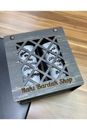 Personalisierte Holzbox für 2 Raki-Gläser mit lasergedruckten Namen 018272622 - 4