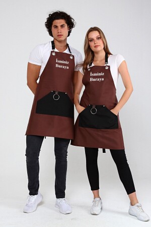 Personalisierte, mit Namen bestickte Schürze für Küche, Café, Chef, Barista, Kellner, Florist, Friseur, Schürze, 1 Stück - 2