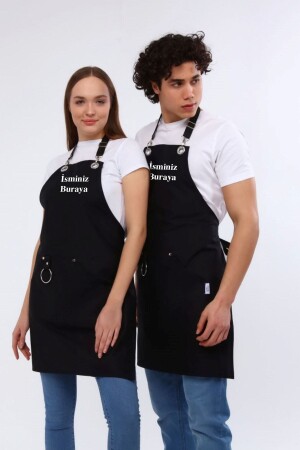 Personalisierte, mit Namen bestickte Schürze für Küche, Café, Chef, Barista, Kellner, Florist, Friseur, Schürze, 1 Stück - 2