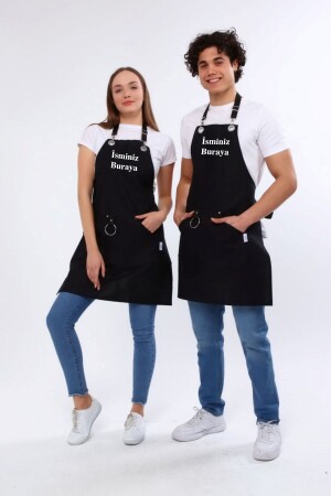 Personalisierte, mit Namen bestickte Schürze für Küche, Café, Chef, Barista, Kellner, Florist, Friseur, Schürze, 1 Stück - 4