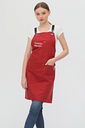 Personalisierte mit Namen bestickte Schürze für Küche, Café, Chef, Barista, Kellner, Florist, Friseur, Schürze, 1 Stück, N3C - 2