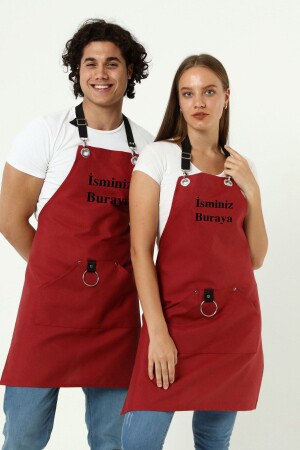 Personalisierte, mit Namen bestickte Schürze für Küche, Café, Koch, Barista, Kellner, Florist, Friseur, Schürze, 1 Stück, NUCG - 1