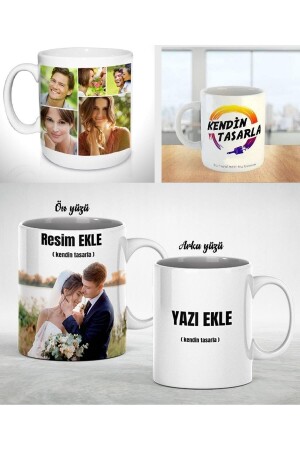 Personalisierte weiße Tasse mit Namen und Foto - 2