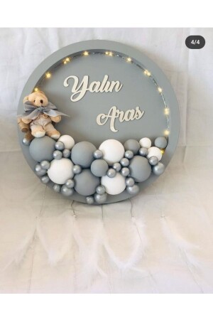 Personalisierter runder Türschmuck für Babys mit LEDs RAKS-005 - 1