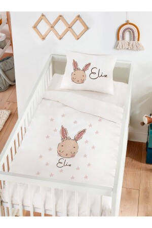 Personalisiertes Baby-Bettbezug-Set aus 100 % Baumwolle, Kaninchen, 6417328444510 - 1