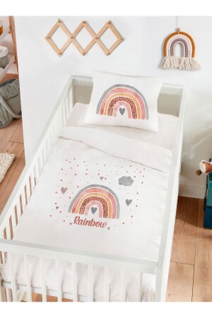 Personalisiertes Baby-Bettbezug-Set aus 100 % Baumwolle, Regenbogenfarben, 6417328444503 - 2