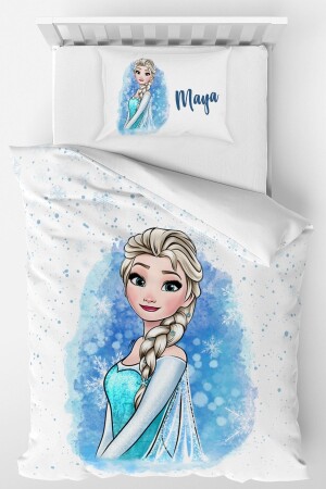 Personalisiertes Einzel-Mikrosatin-Bettbezug-Set Frozen Elsa 6417328439704 - Homamia