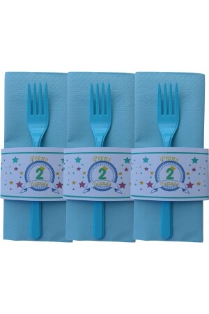 Personalisiertes Geburtstagsparty-Set mit blauem Wimpel für 2-Jährige, für 16 Personen, sft100608 - 9
