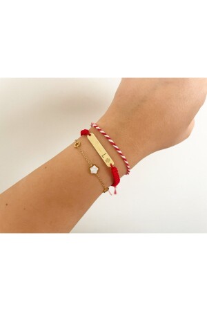 Personalisiertes Schild-Seil-Armband mit Schriftzug – Liebhaber-Armband (Stahl) dgl27 - 1