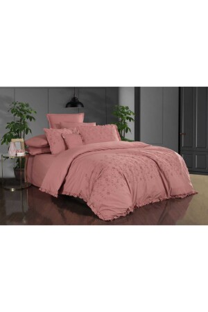 Peste Percale Çift Kişilik Nevresim Takımı V4 Pembe 30561-peste-v4 - 4