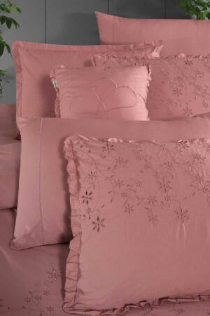 Peste Percale Çift Kişilik Nevresim Takımı V4 Pembe 30561-peste-v4 - 6