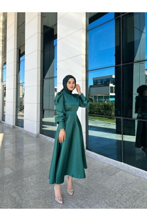 PETROL YEŞİLİ BELLA TESETTÜR ABİYE - By Atelier