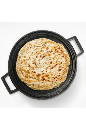 Pfannkuchen- und Fladenbrotpfanne aus Gusseisen, doppelseitig, Durchmesser Ø 28 cm, 111LVECOGT28T25 - 1