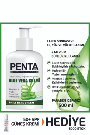 Pflege nach der Laser-Epilation und tägliche feuchtigkeitsspendende Aloe-Vera-Creme, 500 ml, Salongröße - 1