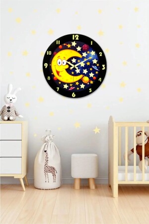 Phosphoreszierende Kinderzimmer-Wanduhr / Digitaldruck / 48 cm eckidclock - 1