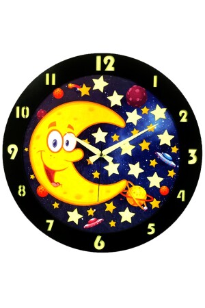 Phosphoreszierende Kinderzimmer-Wanduhr / Digitaldruck / 48 cm eckidclock - 4