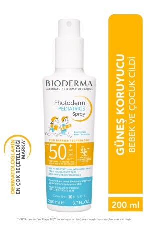 Photoderm Pediatrics Spray SPF50+ Baby-Kind-Sonnenschutzmittel mit sehr hohem Schutz in Sprayform, 200 ml - 1