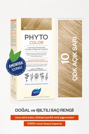 Phytocolor 10 Çok Açık Sarı Amonyaksız Kalıcı Bitkisel Saç Boyası 3338221010599 - 2