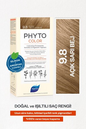 Phytocolor 9. 8 Hellgelb-beige, ammoniakfreie, permanente Pflanzenhaarfarbe 3338221010575 - 1