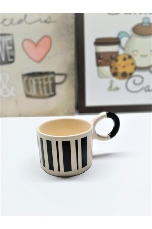 Piano Black Round Handle Handmade Design Mug Cup pnblck-01 - 5