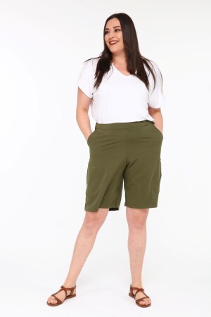 Pianoluce Damen-Shorts in Übergröße, Khaki, PLWM22SRT01 - 1