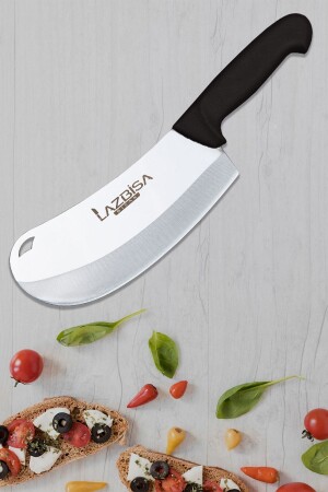 Pide Börek Soğan Pizza Kesici Mutfak Bıçak Seti Satır Zırh Siyah Renk - Lazbisa