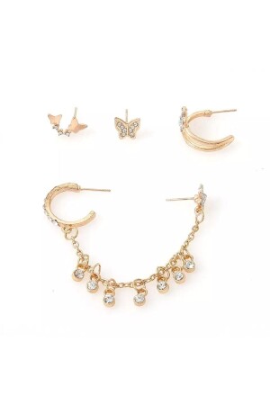 Piercing-Ohrring-Set mit Schmetterlings-Ohr-Accessoire - 5