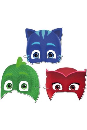 Pijamaskeliler maskesi:2 Kedi Çocuk + 2 Baykuş Kız + 2 Kertenkele - 1