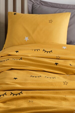 Pike Seti Baskılı Tek Kişilik Dide Sarı - Eponj Home