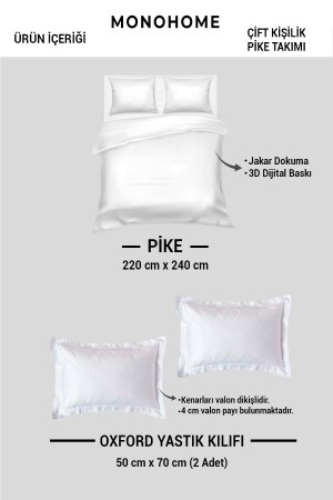 Pike Takımı Jakar Dokuma Pamuklu 3d Dijital Baskı Black & White pike2945 - 7