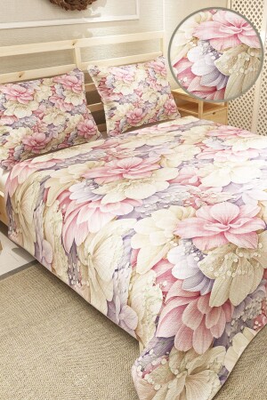 Pike Takımı Jakar Dokuma Pamuklu 3d Dijital Baskı Flowers Coverlet pike2938 - 2