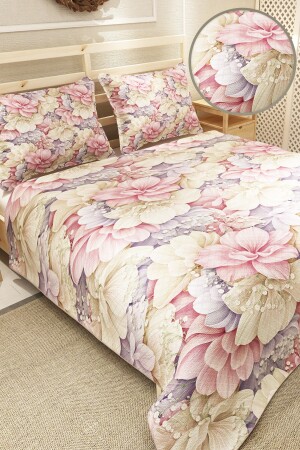 Pike Takımı Jakar Dokuma Pamuklu 3d Dijital Baskı Flowers Coverlet pike2938 - 3