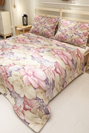 Pike Takımı Jakar Dokuma Pamuklu 3d Dijital Baskı Flowers Coverlet pike2938 - 6