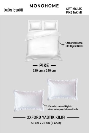 Pike Takımı Jakar Dokuma Pamuklu 3d Dijital Baskı Flowers Coverlet pike2938 - 8