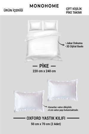 Pike Takımı Jakar Dokuma Pamuklu 3d Dijital Baskı Pink Sumurg pike3041 - 8